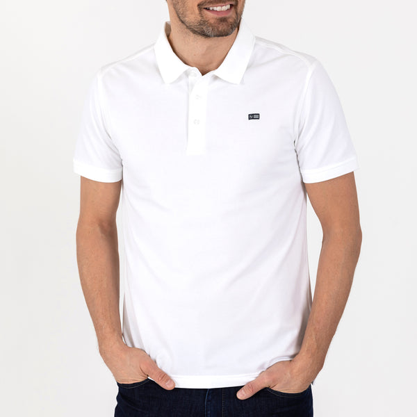 Sebago POLO PIQUE WHITE-BK HERR