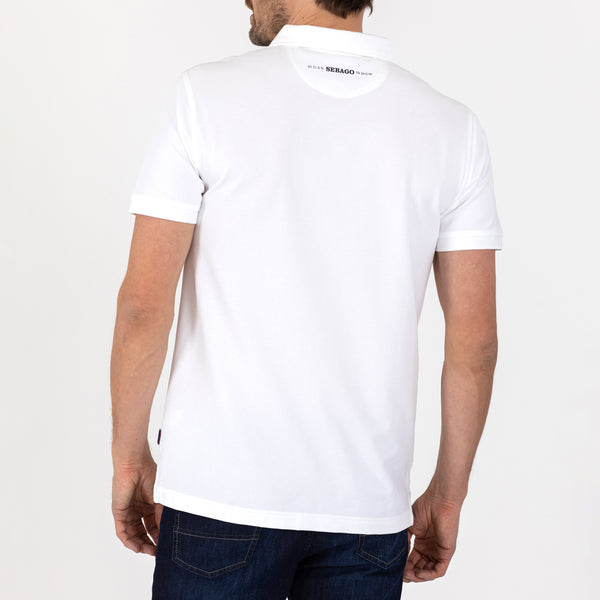 Sebago POLO PIQUE WHITE-BK HERR
