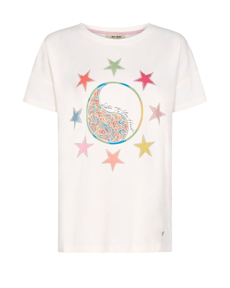 MosMosh Rue O-SS Embroidery tee/ birch