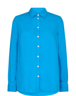 Karli Linen shirt Shirt | Mos Mosh | Blue Aster