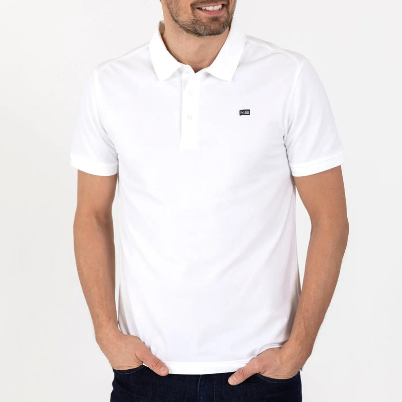 Sebago POLO PIQUE WHITE-BK HERR